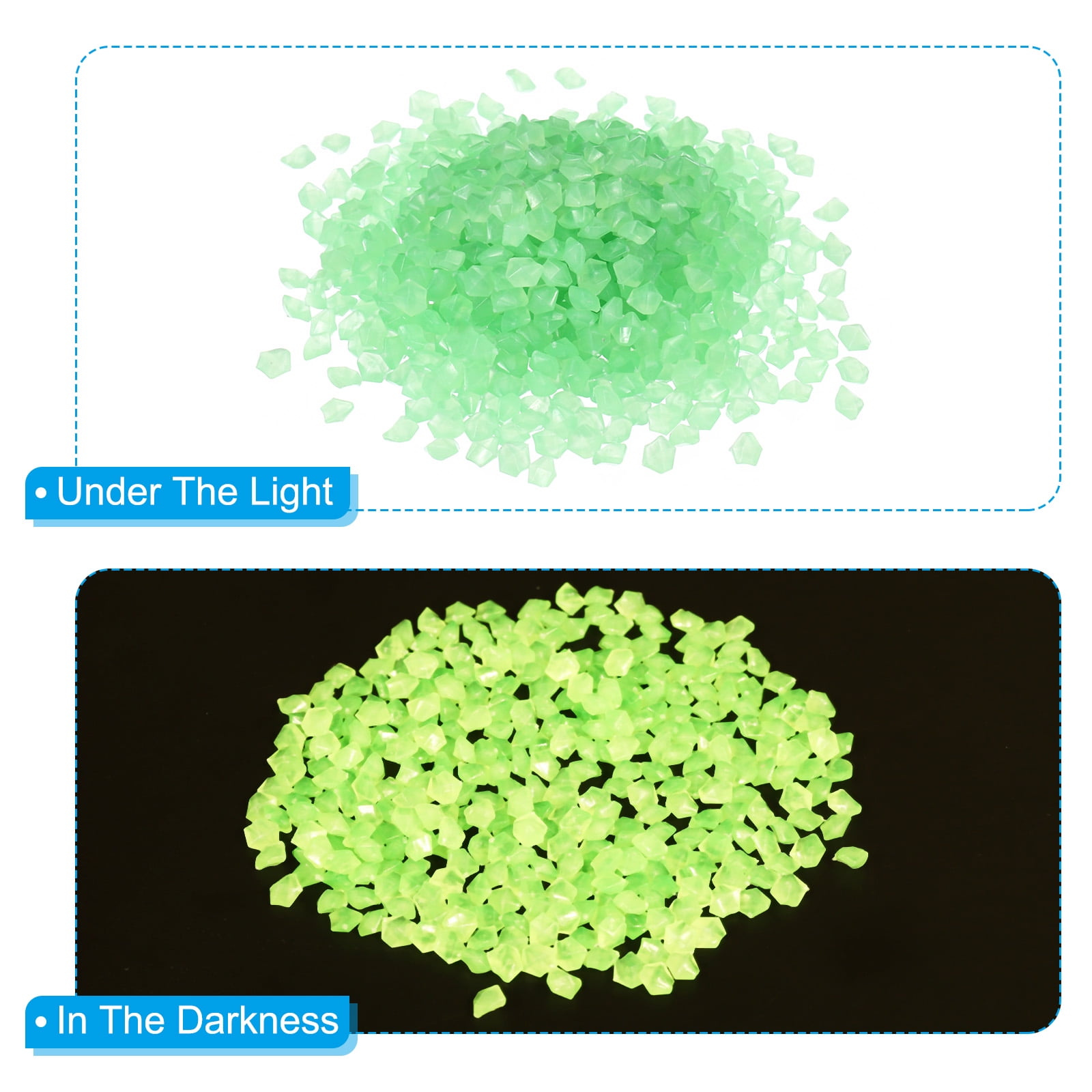Unique Bargains 8000Pack Glow Rocks 3-5mm Glow Pebbles Luminous Stone Decor Light Green
