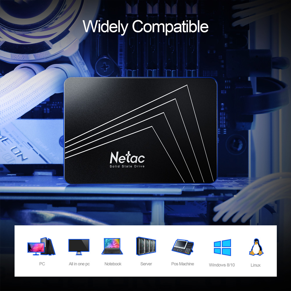 Netac 120GB SSD 2.5 inches SATA III Internal Solid State Hard Drive for PC Laptop, up to 550MB/s