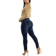 thumbnail image 4 of Womens Juniors Butt Lifting Skinny Jeans - High Waisted Dark Wash Skinny Jeans - Dark Wash Jeans 11074M, 4 of 6