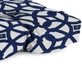 thumbnail image 2 of Jordan Manufacturing Sunbrella 44" x 18" Luxe Indigo Blue Geometric Rectangular Tufted Contoured Outdoor Wicker Settee Bench Cushion, 2 of 9