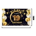 thumbnail image 2 of Decoraciones para fiesta de cumpleaños, cartel con Logo de oro Ultra negro, pancarta de fondo para fotomatón de aniversario, 2 of 5