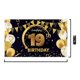 thumbnail image 2 of Decoraciones para fiesta de cumpleaños, cartel con Logo de oro Ultra negro, pancarta de fondo para fotomatón de aniversario, 2 of 5