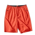 thumbnail image 2 of pstuiky Pantalones cortos deportivos para hombre, Pantalones cortos casuales holgados de color liso con cremallera, bolsillo, cordón y cintura elástica para hombre, 2 of 8