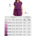 thumbnail image 5 of SHOWMALL Soft Plus Size Outfit Sets for Women 2 Piece - Smooth Knit Sleeveless Top & Shorts Co-Ord Set for Relaxing, Purple Red 4X, 5 of 9