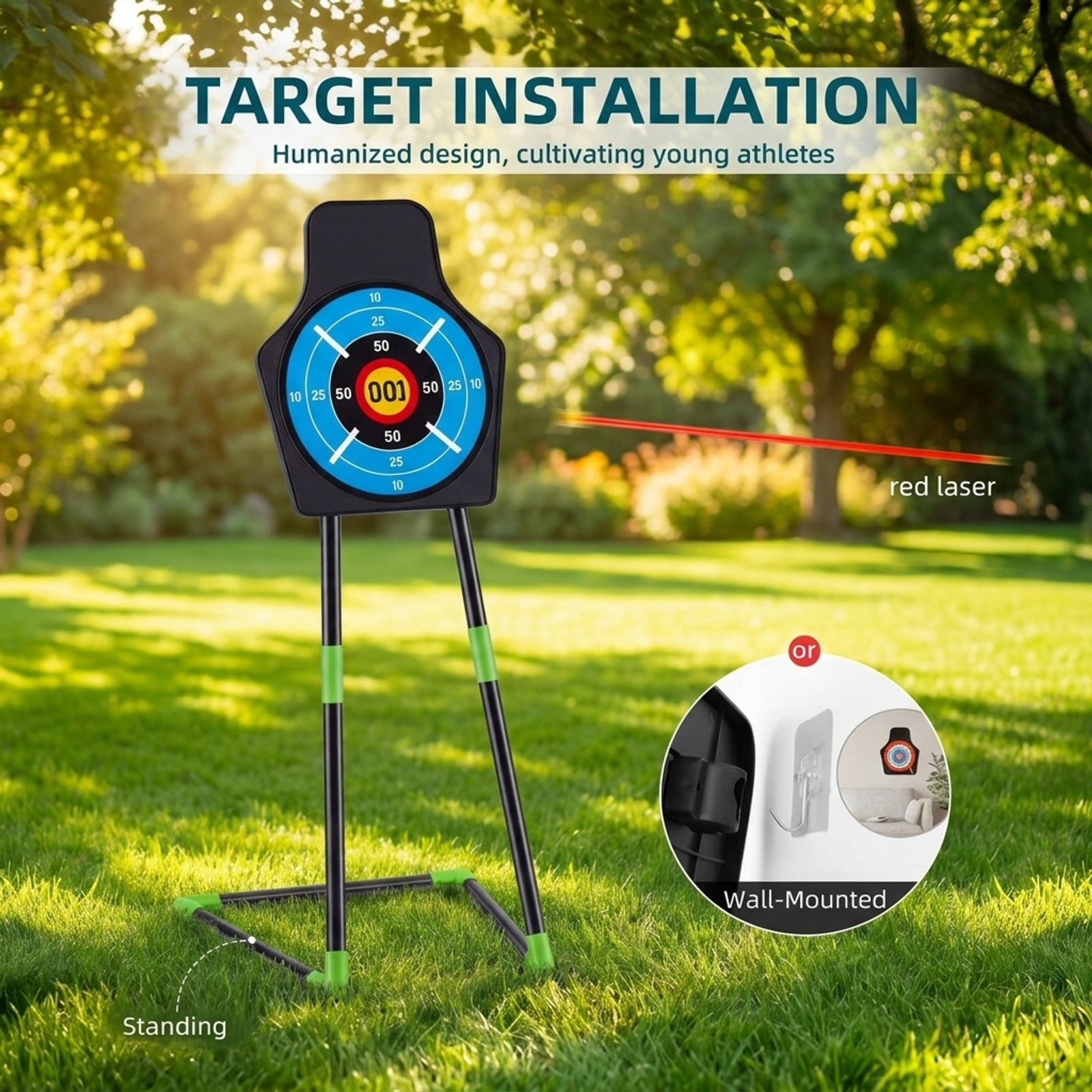 Fenbeli Light-Up Bow and Arrow Set with 2 LED Bows, 20 Suction-Cup Arrows, Standing Target and 2 Quivers
