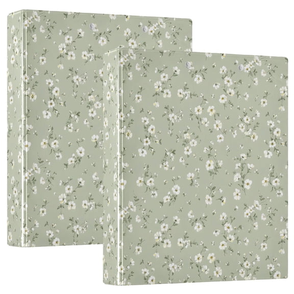 Three Ring Binder Beautiful White Floral 1.5 Inch Round Binder D-Rings for Office Supplies and More