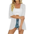 thumbnail image 7 of Lpmadey Women's Sheer Chiffon Kimono Cardigan, 3/4 Sleeve Open Front Beach Cover Up, Lightweight Summer Vacation Shrug, S-XXL, 7 of 7