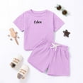 thumbnail image 4 of Kiijoy Toddler Girls DIY Letter Embroidery Short Sleeve T-Shirt and Shorts Set, Sizes 3-4T, 4 of 6