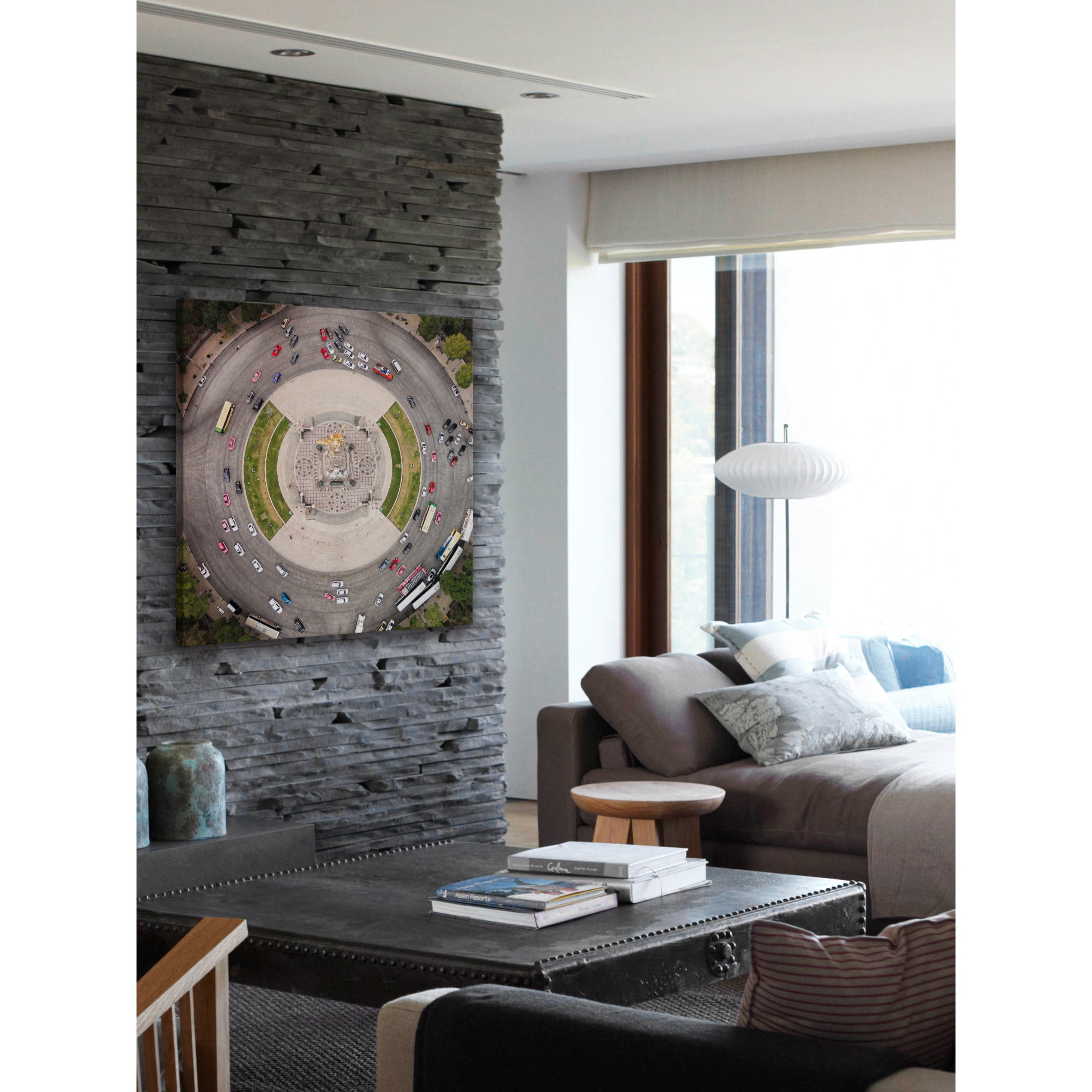 Marmont Hill "In and out Circle" by Karolis Janulis Painting Print on Wrapped Canvas