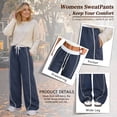 thumbnail image 4 of Women's Wide Leg Track Pants with Pockets, High Waisted Drawstring Sweatpants, Side Stripe Casual Lounge Workout Pants, 4 of 8