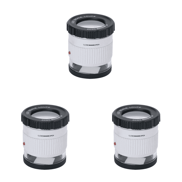 Lupa Cilíndrica Mano 30X + Lupas LED UV para (blanco)