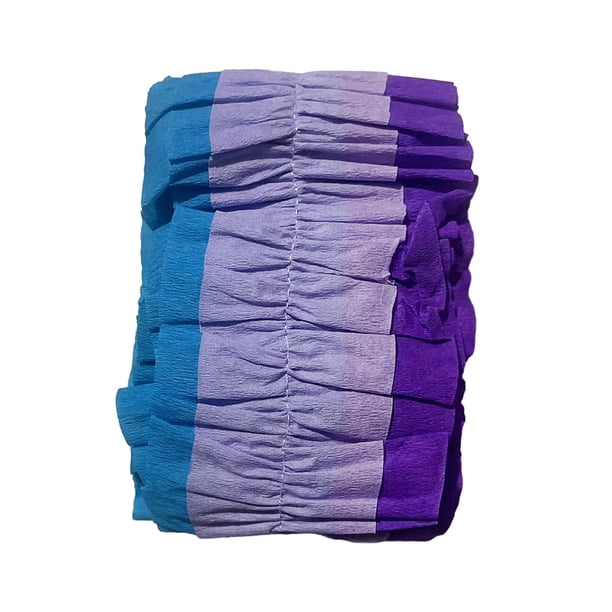 Rollo de papel arrugado, de papel crepé, manualidades, suministros de fiesta, cortina, decoración de regalo de boda, rollo de papel crepé Violeta Azul