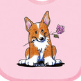 thumbnail image 4 of Inktastic Flower Corgi Boys or Girls Baby Bib, 4 of 4