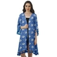 thumbnail image 1 of Moomaya Moss Georgette Printed Shrug Beach Cloth 3/4 Sleeve Cardigans For Women, 1 of 6