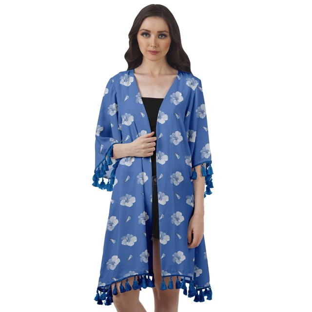 Moomaya Moss Georgette Printed Shrug Beach Cloth 3/4 Sleeve Cardigans For Women