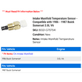 thumbnail image 2 of Intake Manifold Temperature Sensor - Compatible with 1986 - 1987 Buick Somerset 3.0L V6, 2 of 2