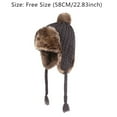 thumbnail image 4 of Lovebay Womens Winter Knitted Ushanka Hat, Ear Flaps Windproof with Pom Pom Gray, 4 of 4
