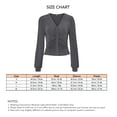 thumbnail image 3 of Button Down Blouse, Skin Friendly Comfortable Casual V Neck Crop   For Daily Wear Light Pink,Dark Gray,Coffee, 3 of 5