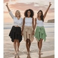 thumbnail image 5 of Airmenty Summer Skirts for Women Casual High Waist Skirt Flowy Beach Skirt Asymmetrical Skirt Elastic Waist with Tie S-2XL, 5 of 7
