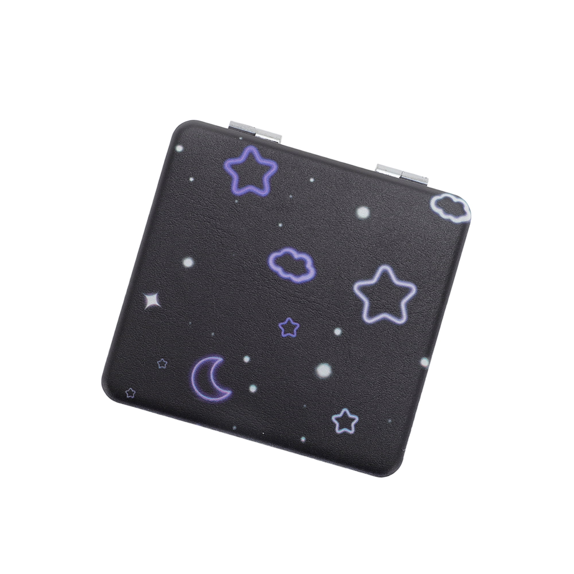 Unique Bargains Compact and Stylish 1 Pc Folding Makeup Mirror in Black Color