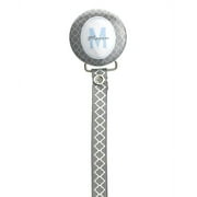 Personalized Name Grey Moroccan Tile Pacifier Clip