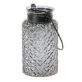 thumbnail image 6 of DecMode Black Glass Textured Candle Lantern, 6 of 8