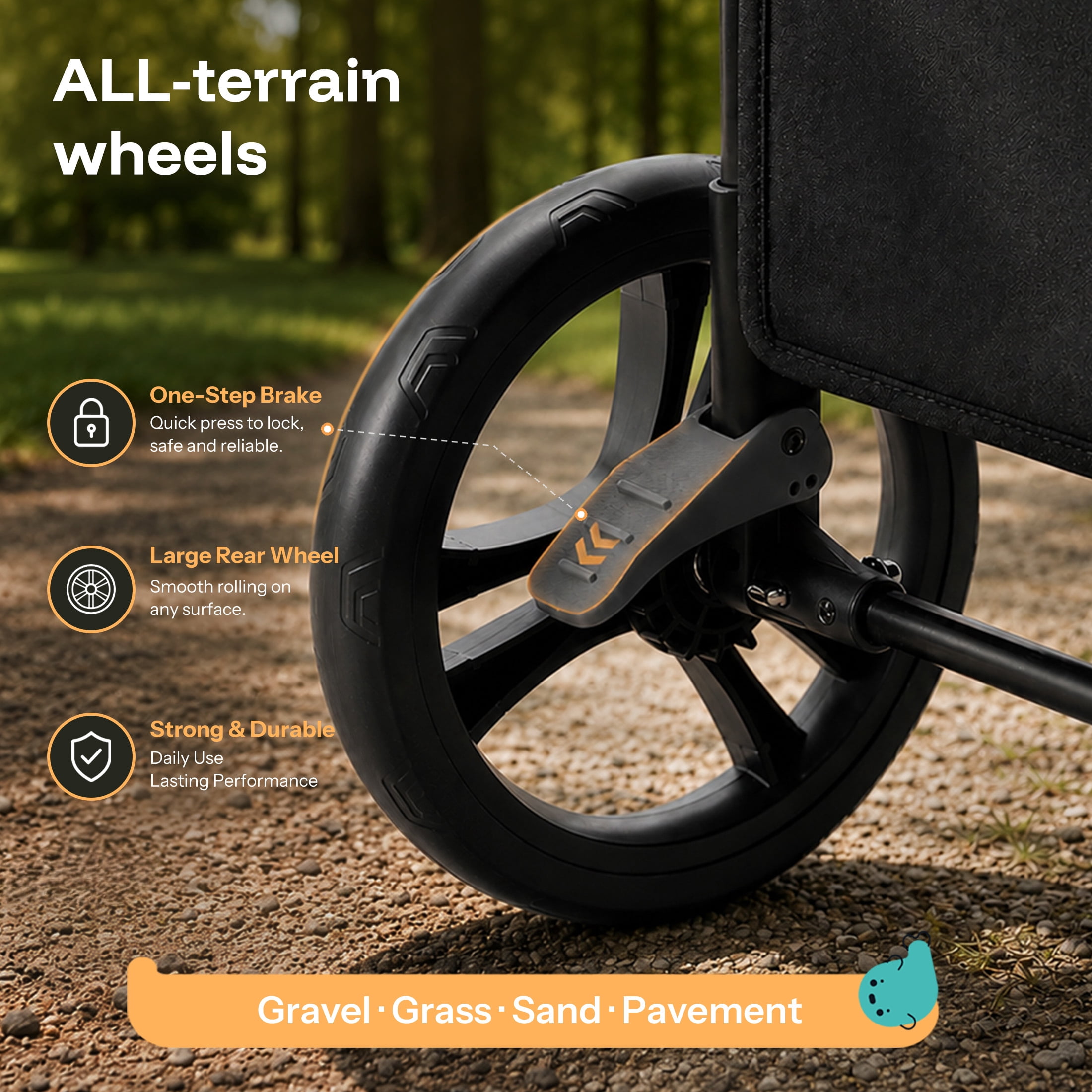 HARPPA, Foldable Wagon Stroller for 4 Kids with 5-Point Harness