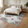 thumbnail image 3 of ODIKA Coquette Bow Floral Medallion With Scattered Rosebuds And Ribbon Scrolls Non-Slip Chair-Friendly Floor for Dining Room, Under Table, Office, 3 of 7