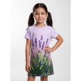 thumbnail image 4 of Girls Smooth Dress Casual Fit Short Sleeve Casual Chic Casual Dress Classic Cut for Kids Girls Age 5-13 Daily Wear, 4 of 6