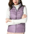 thumbnail image 1 of Innerwin Down Vests Sleeveless Ladies Waistcoat Work Stand Collar Lightweight Puffer Vest Light Purple M, 1 of 3