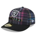 Men's New Era Black Las Vegas Raiders 2024 NFL Crucial Catch Plaid Low