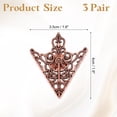 thumbnail image 2 of 3 pares de pines de cuello de triángulo hueco para hombres, broches de triángulo angular retro para decoración de ropa de hombres y mujeres, cobre, 2 of 6