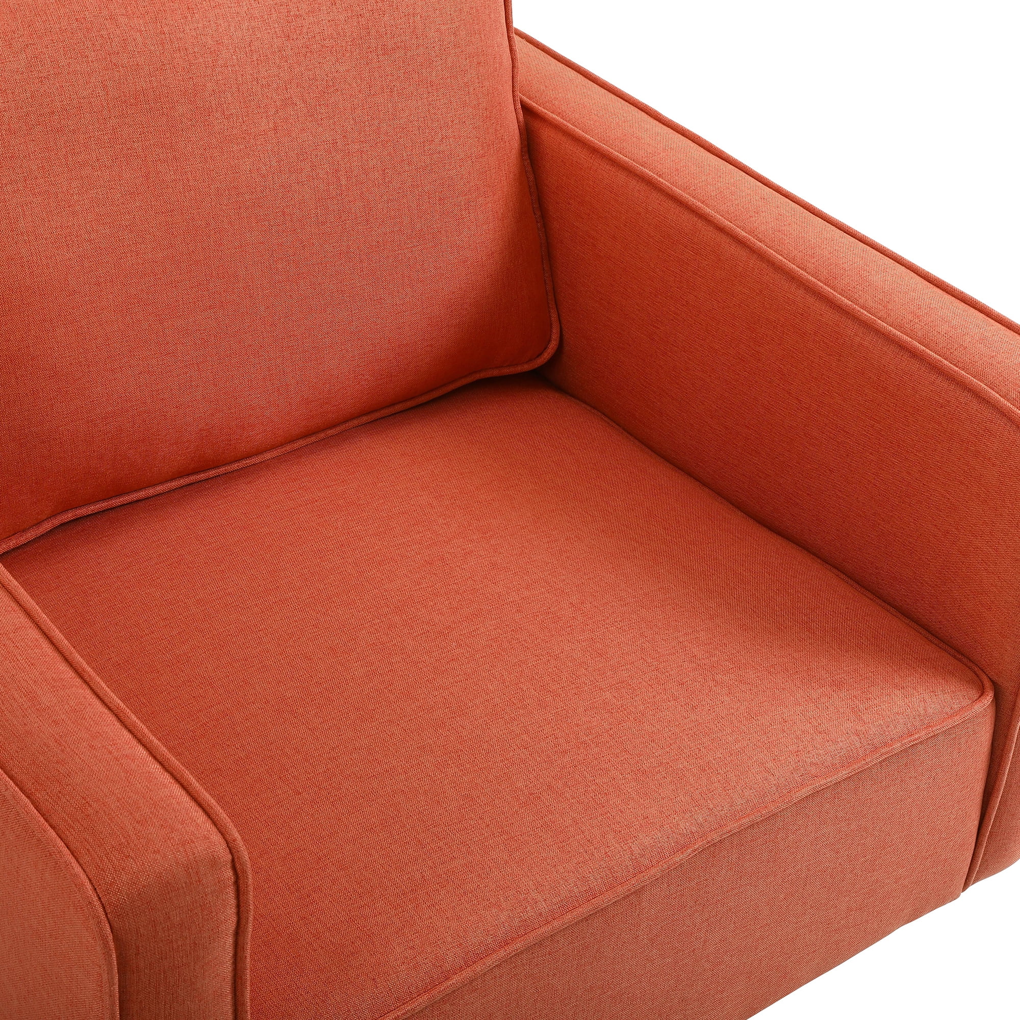 Kadyn Swivel Accent Barrel Chair, Linen Armchair with 360 Degree Swiveling and Side Pocket for Living Room, Orange Kadyn Swivel Accent Barrel Chair, Linen Armchair with 360 Degree Swiveling and Side Pocket for Living Room, Orange