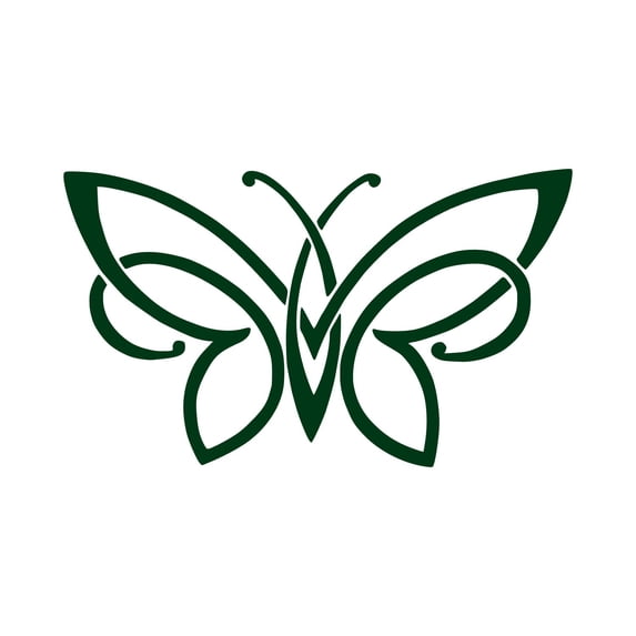 Unique Butterfly Vinyl Transfer Sticker Decal for Laptop/Car/Truck/Window/Bumper (Matte Dark Green, 10in x 5.8in)