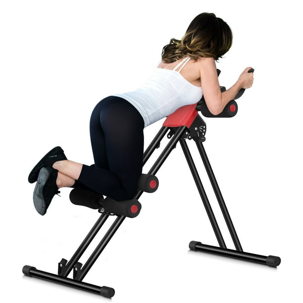COSTWAY Ab Machine With Lcd Monitor Adjustable Abdominal Trainer Cruncher for Home Gym
