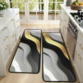 thumbnail image 4 of Kitchen Rugs Sets Of 2,Black White Gold Marble Pattern Anti Fatigue Kitchen Mat Rugs Non Slip Washable,Decorative Kitchen Floor Mats for Kitchen,Sink,Laundry,17"x47"+17"x47", 4 of 5