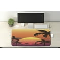 thumbnail image 2 of Graphic Beach Computer Mouse Pad, Modern Art Illustration of Colorful Sunset with Palm Tree Silhouettes, Rectangle Non-Slip Rubber Mousepad X-Large, 35" x 15" Gaming Size, Multicolor, by Ambesonne, 2 of 2