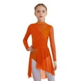 thumbnail image 4 of TSSOE Kids Girls Sparkly Rhinestone Ballet Lyrical Dance Dress Gymnastics Skirted Leotard Latin Jazz Ice Skating Dress Orange 10, 4 of 6