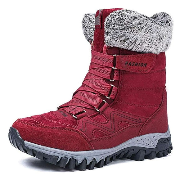 Women Warm Padded Plush Snow Boots Winter Boots Trekking Boots Hiking Winter Boots Non-slip Outdoor with Hook and Loop