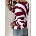 thumbnail image 3 of Inevnen Women's Sweaters Casual Long Sleeve V-neck Striped Fall Pullover Knit Sweater Tops, 3 of 8