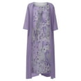 thumbnail image 4 of AMERTEER Soldes de Vacances 2022! Robes de Printemps Été Mode Femmes Décontracté Imprimé Floral Col Rond Sans Manches Robe Manteau Uni Ensemble Deux Pièces, 4 of 6