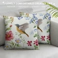 thumbnail image 3 of GOSMITH  Spring Floral Throw Pillow Covers Garden Flowers Birds Decorative Pillows Soft Outdoor Cushion Cases for Couch Sofa Bed Home Decor White, 3 of 5