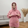 thumbnail image 6 of HOWPAY Cat Hoodie Women Pet Carrier Hoodies with Dog Pouch Warm Pullover Long Sleeve Zipper Kangaroo Pocket Cozy Comfy Sweatshirt Pink L, 6 of 9