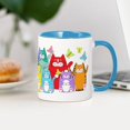 thumbnail image 4 of CafePress - Colorful Kitty Cats &Amp; Butterflies Mug - 11 oz Ceramic Mug - Novelty Coffee Tea Cup, 4 of 6
