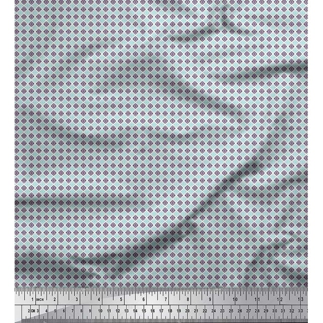 Soimoi Poly Georgette Fabric Geometric Small Decor Fabric Printed Yard 52 Inch Wide