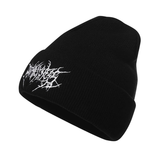 AJGRHE Hop Street Embroidered Knitted Hat For Warmth And Style Winter Knit Cap For Men Women Black One Size