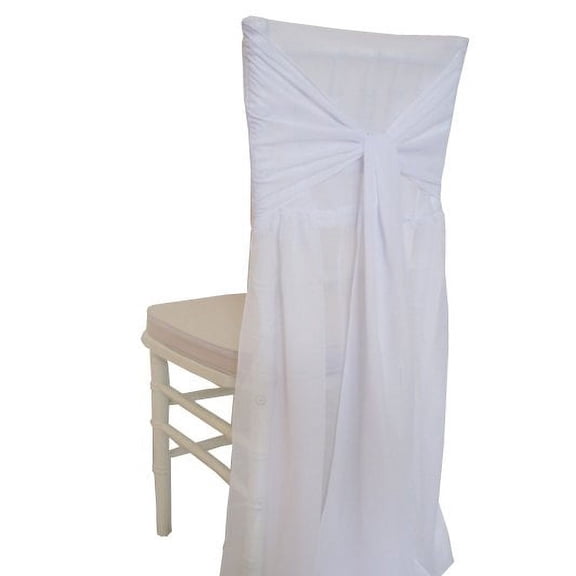 Wedding Linens Inc. Chiavari Chiffon Chair Covers w/Sashes - White