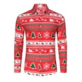 thumbnail image 2 of Mens Christmas Shirt Xmas Holiday Party Shirts Long Sleeve Snow Print Christmas Tree Shirt, 2 of 9