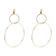 thumbnail image 1 of 1 par de pendientes de aro grandes de cobre para mujer, pendientes de tuerca, decoración, joyería, regalo dorado, 1 of 1