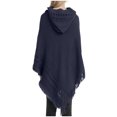 thumbnail image 5 of HBYJLZYG Womens Hooded Shawl Wrap Cape, Crochet Versatile Tassel Irregular Hem Sweater Tops, 5 of 7